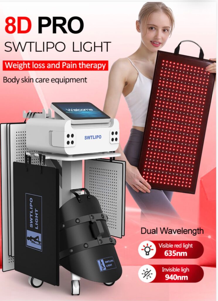 Our 8D Red Light Therapy System combines 635 nm Red Light with 940 nm Near-Infrared Light to deliver a comfortable, non-invasive treatment for both the face and body.